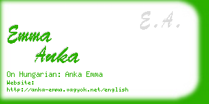 emma anka business card